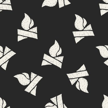 Yangın doodle Dikişsiz desen arka plan