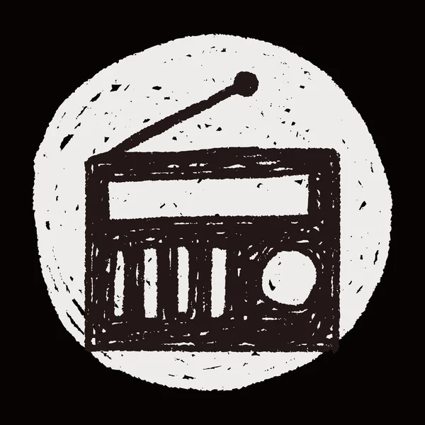 Radio doodle tekening — Stockvector