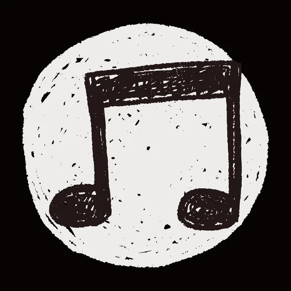 Müzik Not doodle çizim — Stok Vektör