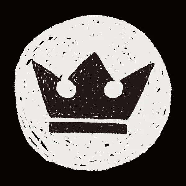 Doodle koning kroon — Stockvector