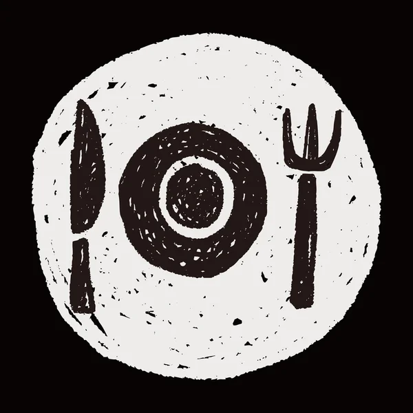 餐具的涂鸦 — 图库矢量图片