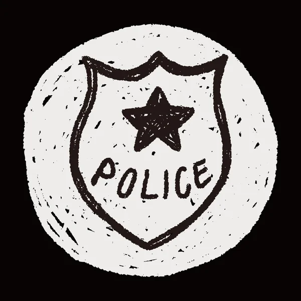 Polisen badge doodle — Stock vektor