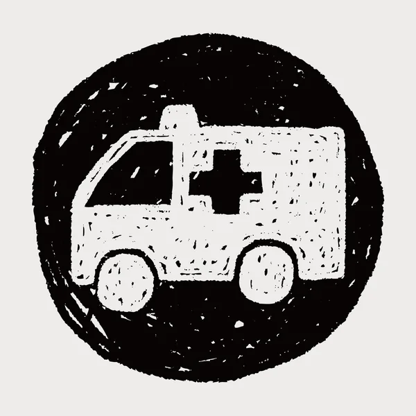 Ambulance doodle — Image vectorielle