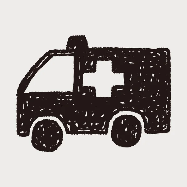 Doodle ambulans — Stok Vektör