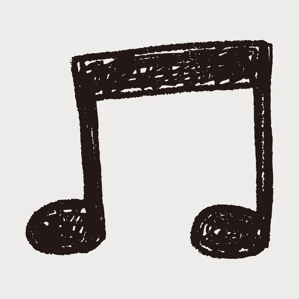 Musik anteckning doodle ritning — Stock vektor
