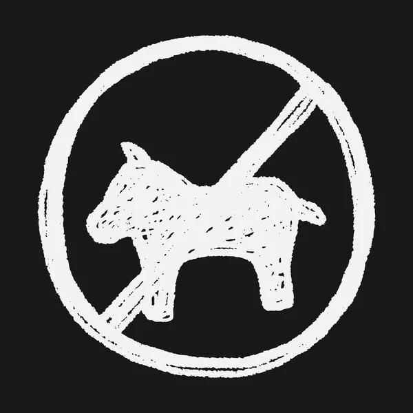 Pas de doodle pour chien — Image vectorielle