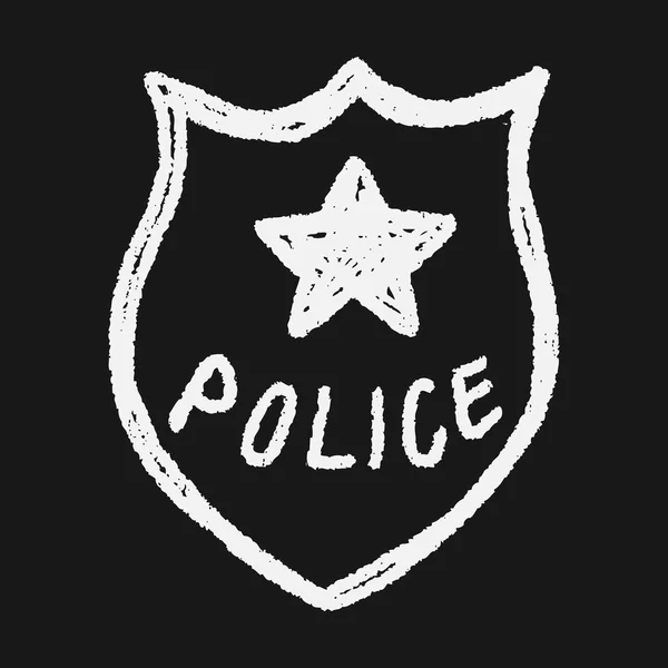 Policejní odznak doodle — Stockový vektor