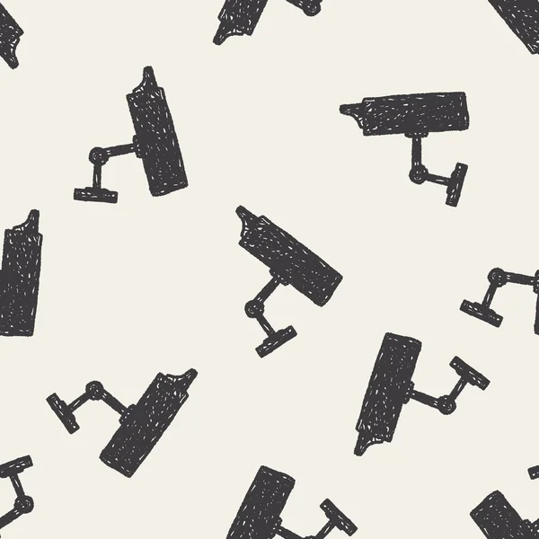 CCTV doodle naadloze patroon achtergrond — Stockvector