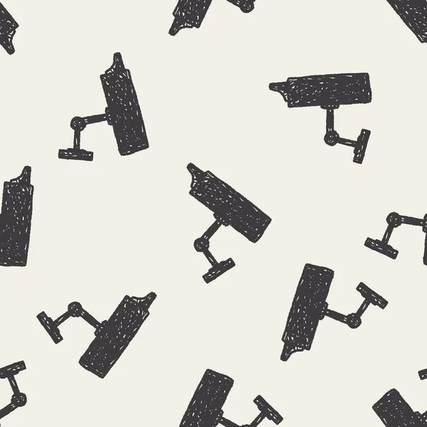 Cctv doodle seamless pattern basic — стоковый вектор