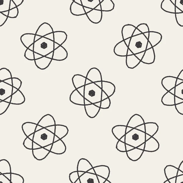 Atome doodle fond de motif sans couture — Image vectorielle