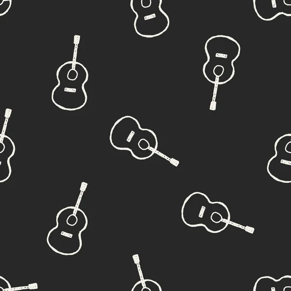 Doodle Guitar бесшовный фон — стоковый вектор
