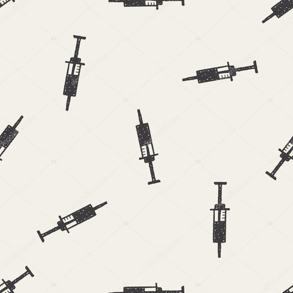 doodle syringes seamless pattern background