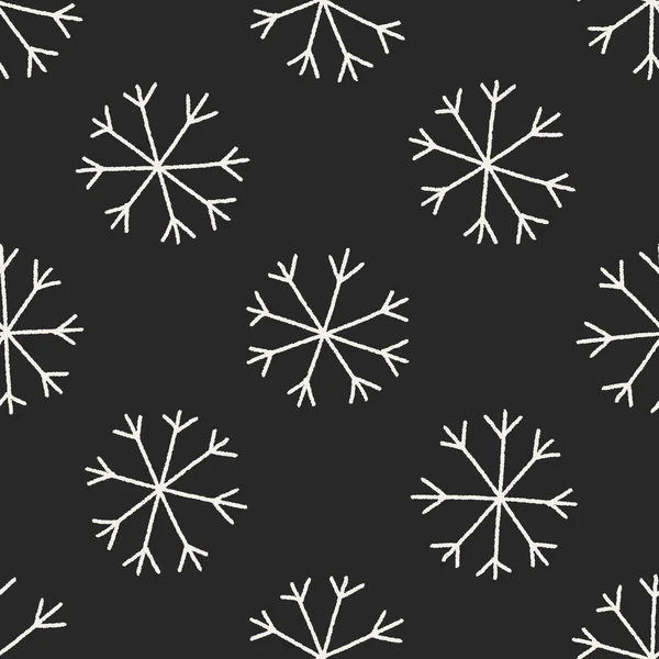 Kwiat śniegu doodle tło wzór — Wektor stockowy