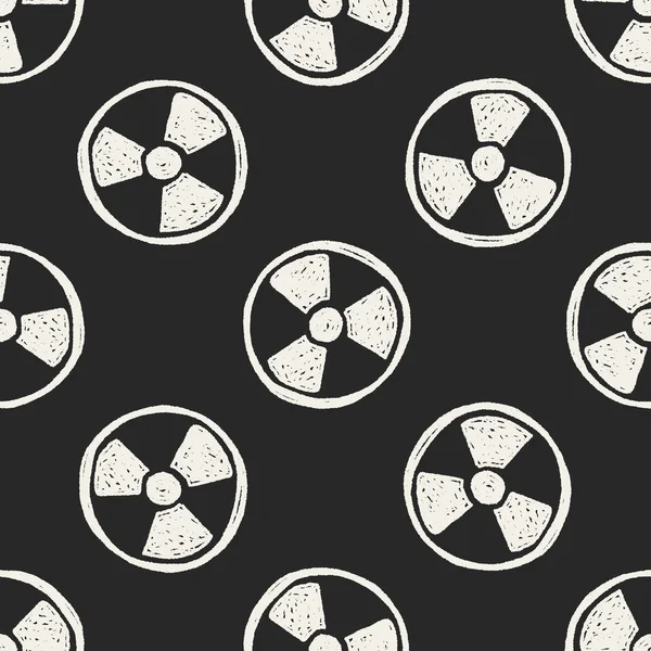 Nuklearenergie Doodle nahtlose Muster Hintergrund — Stockvektor