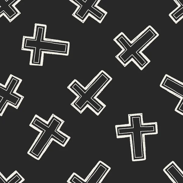 Cross Doodle nahtlose Muster Hintergrund — Stockvektor