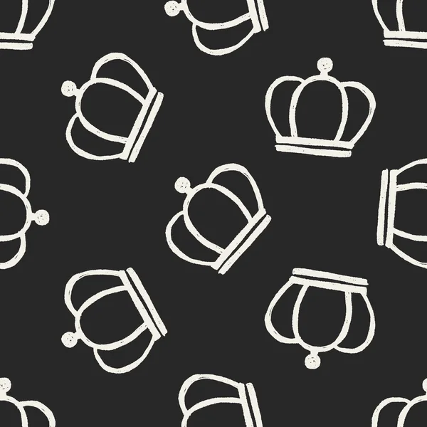 Doodle kral taç Dikişsiz desen arka plan