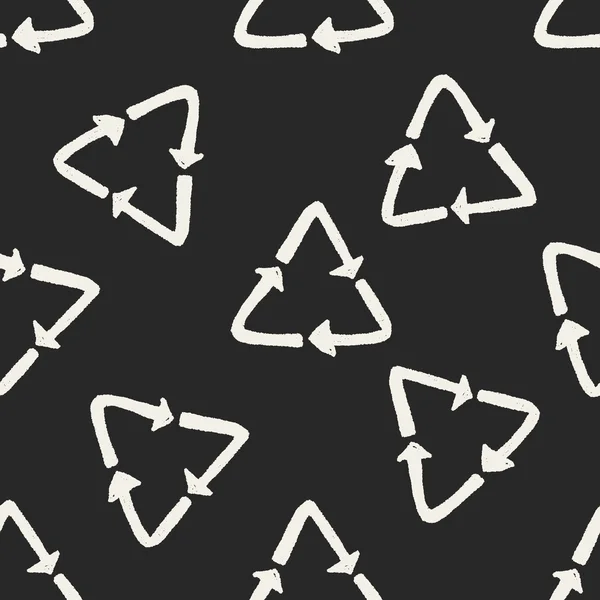 Recycler doodle fond de motif sans couture — Image vectorielle