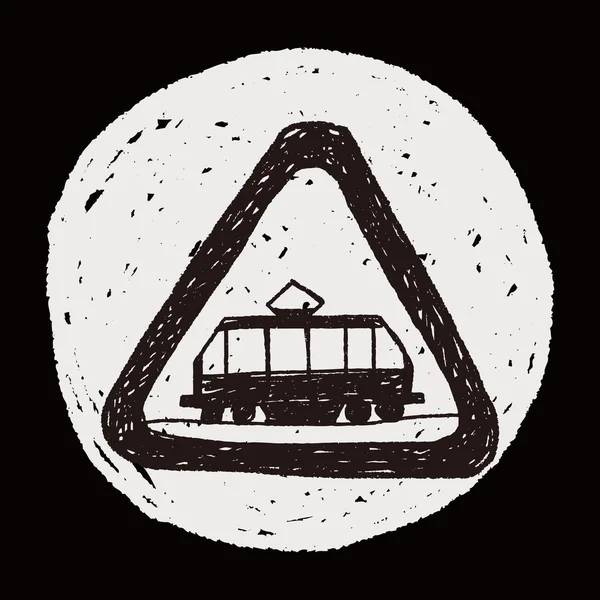 Doodle трамвай — стоковий вектор