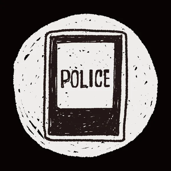 Poste de police doodle — Image vectorielle