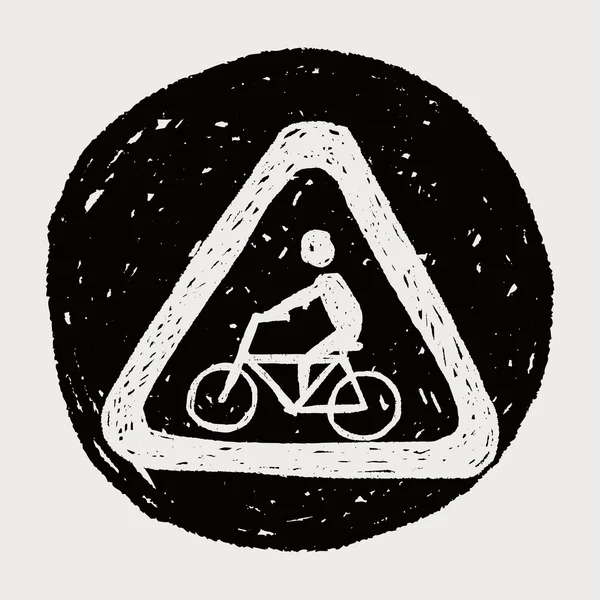 Fahrradschild-Doodle — Stockvektor