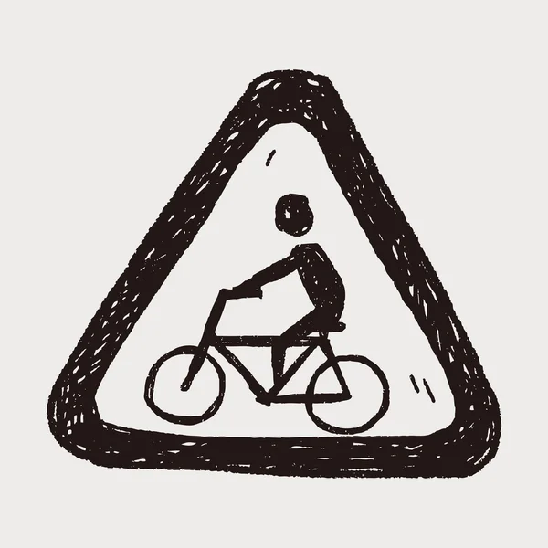 Велосипед знак doodle — стоковий вектор