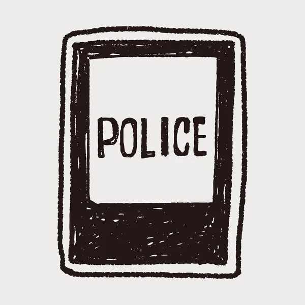 Delegacia de polícia doodle — Vetor de Stock