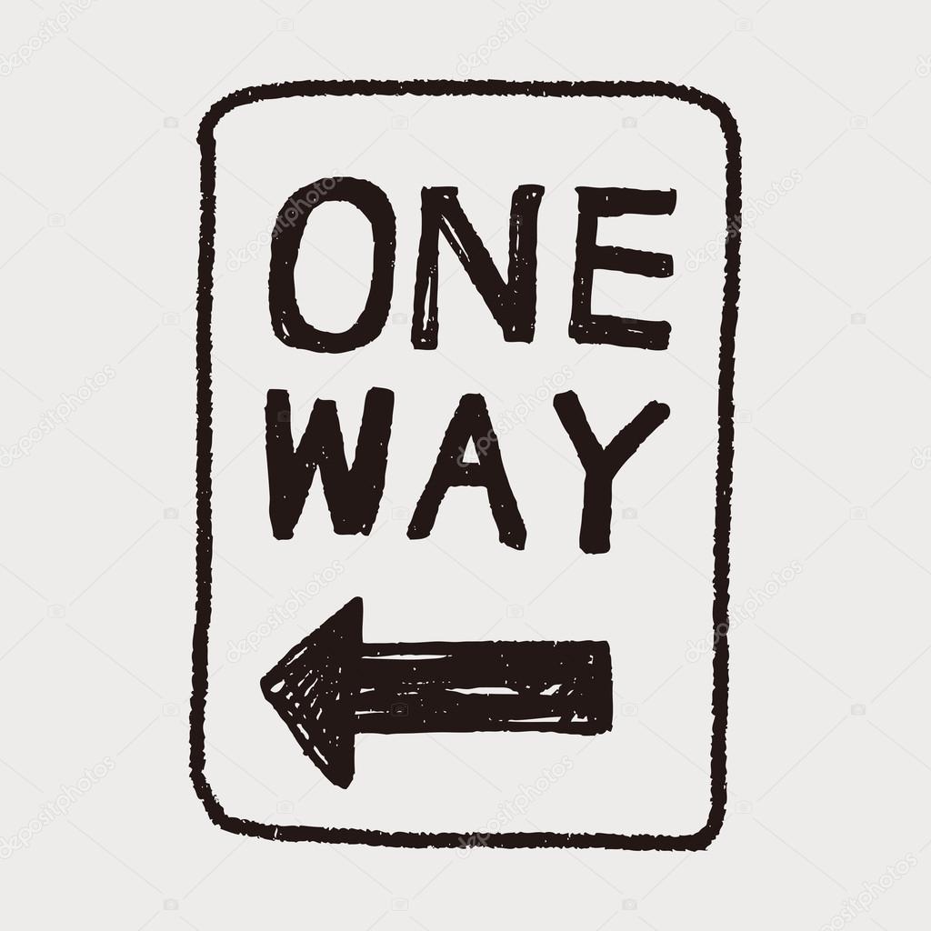 one way sign doodle