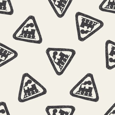 Tren doodle Dikişsiz desen arka plan