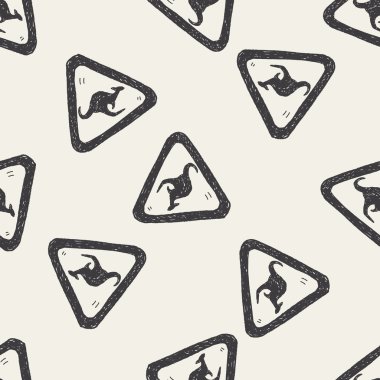 Kanguru doodle Dikişsiz desen arka plan oturum