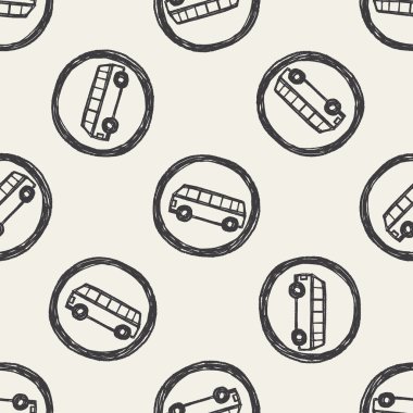 Sadece otobüs sürücüsü doodle Dikişsiz desen arka plan