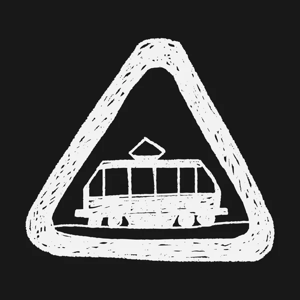 Tramvay doodle — Stok Vektör