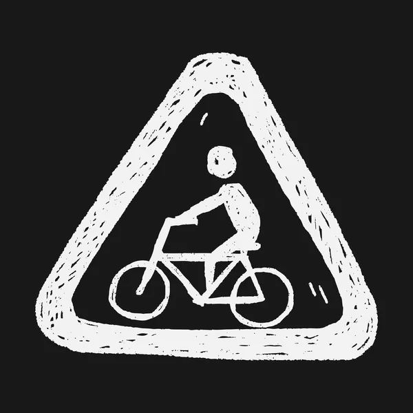 Señal de bicicleta garabato — Vector de stock