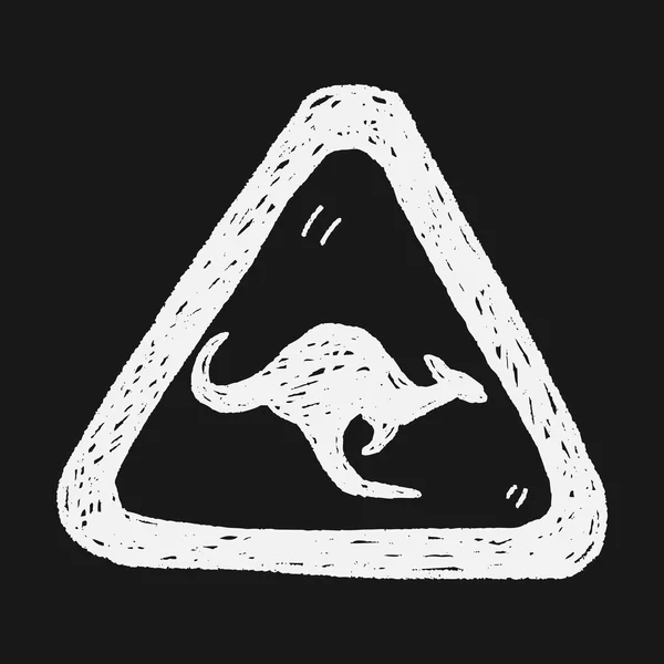 Kangoeroe teken doodle — Stockvector