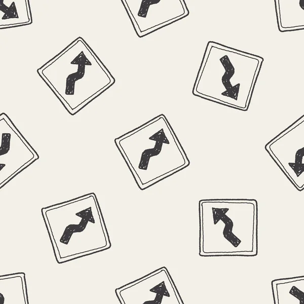 Bobinage Route doodle fond de motif sans couture — Image vectorielle