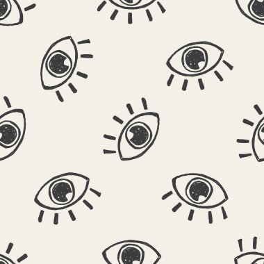 göz doodle Dikişsiz desen arka plan