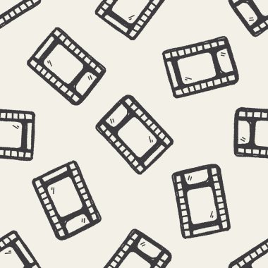 Doodle Film Dikişsiz desen arka plan