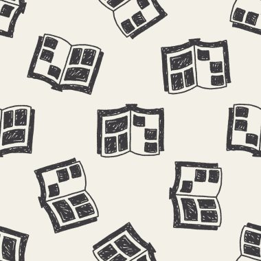Doodle kitap Dikişsiz desen arka plan