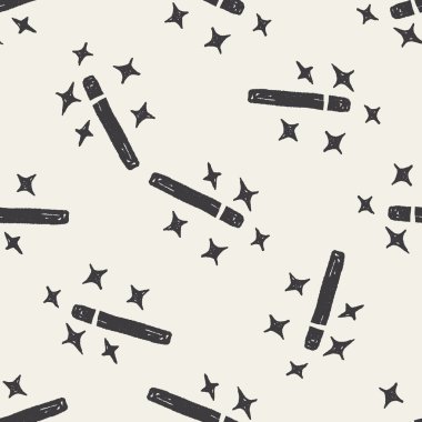 sihirli değnek doodle Dikişsiz desen arka plan