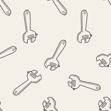 İngiliz anahtarı doodle Dikişsiz desen arka plan
