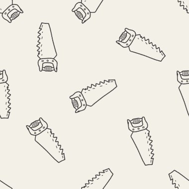 Testere doodle Dikişsiz desen arka plan