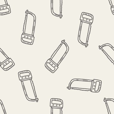 Testere doodle Dikişsiz desen arka plan