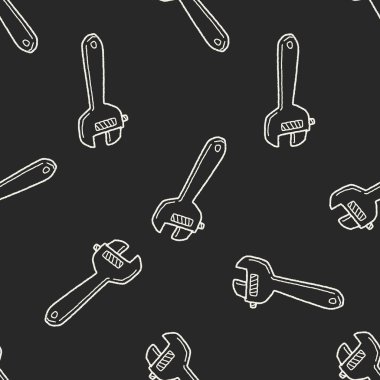 İngiliz anahtarı doodle Dikişsiz desen arka plan