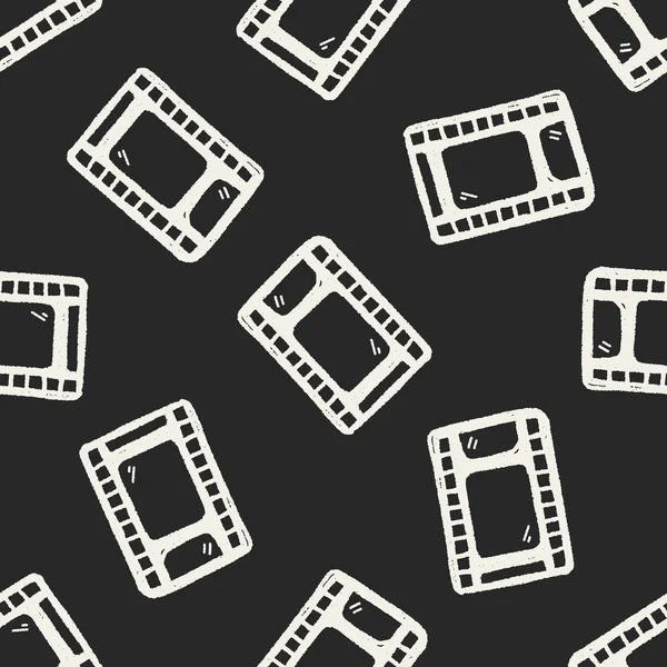 Doodle Film senza soluzione di continuità modello di sfondo — Vettoriale Stock