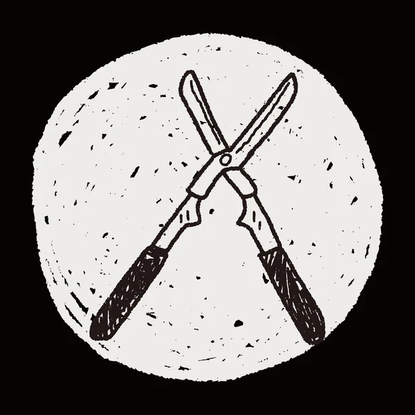 Nůžkový doodle — Stockový vektor
