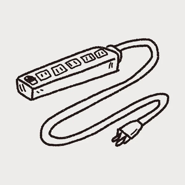 Cable de extensión doodle — Archivo Imágenes Vectoriales