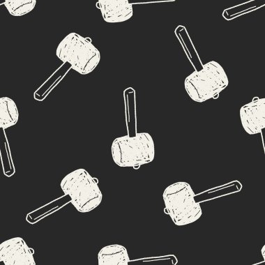 Doodle Dikişsiz desen arka plan çekiç