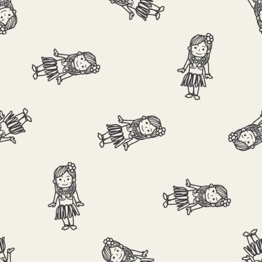 Hawaii dansçı doodle Dikişsiz desen arka plan