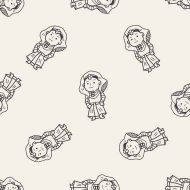 Firavun doodle Dikişsiz desen arka plan