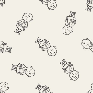 Shaolin doodle Dikişsiz desen arka plan