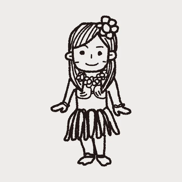 Гаваї танцюрист doodle — стоковий вектор
